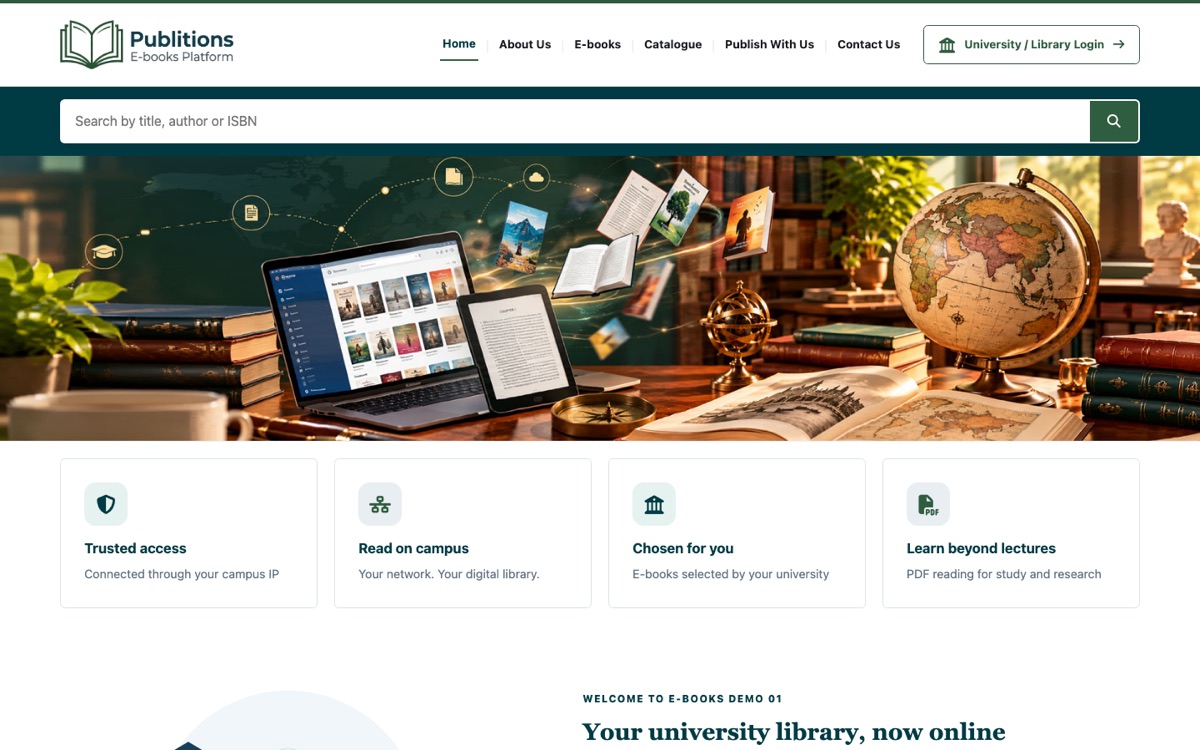 E-books Portal Template 02 homepage